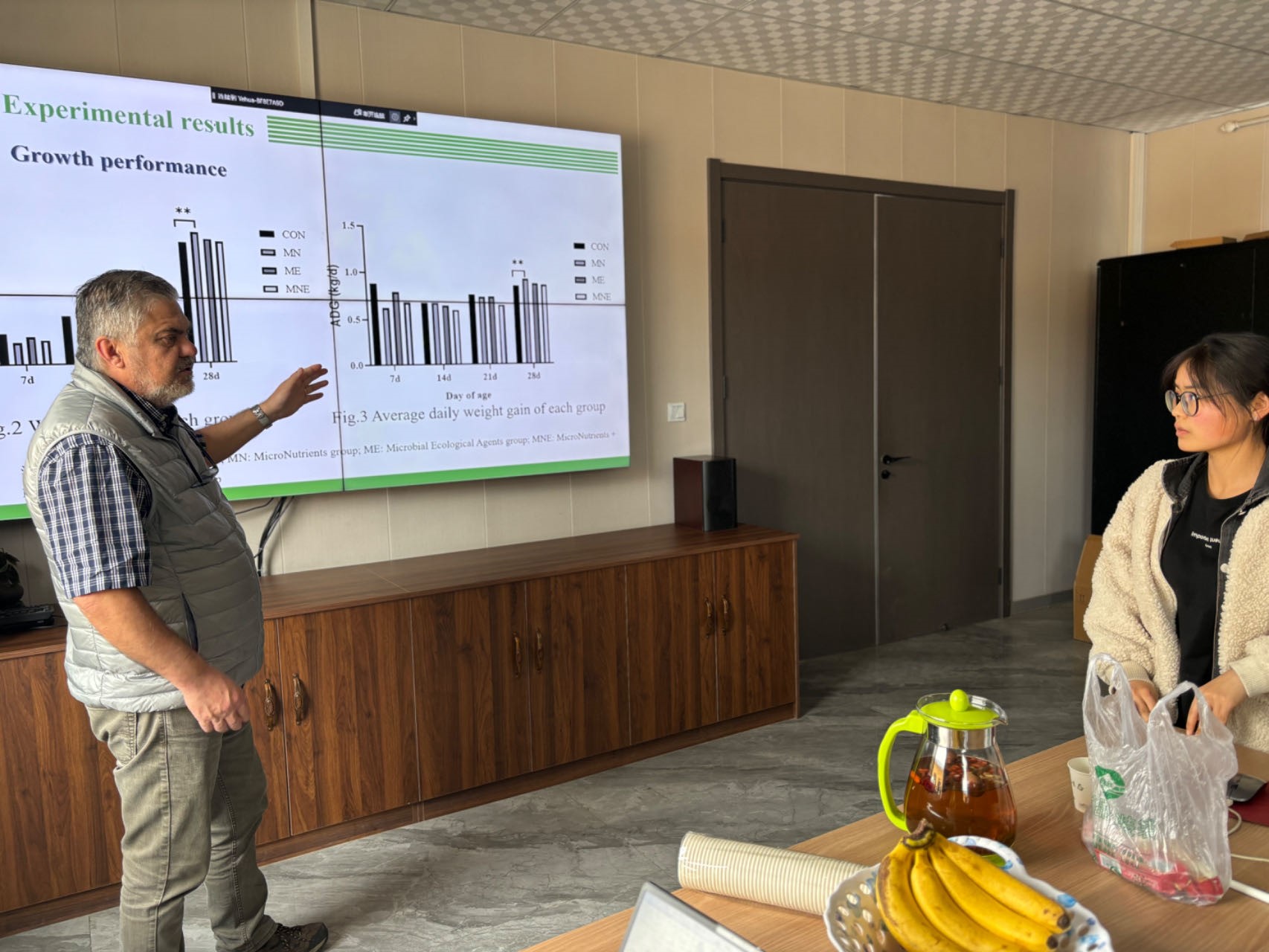 Pedro Melendez教授听取公司研究生的试验进展并给予指导.jpg